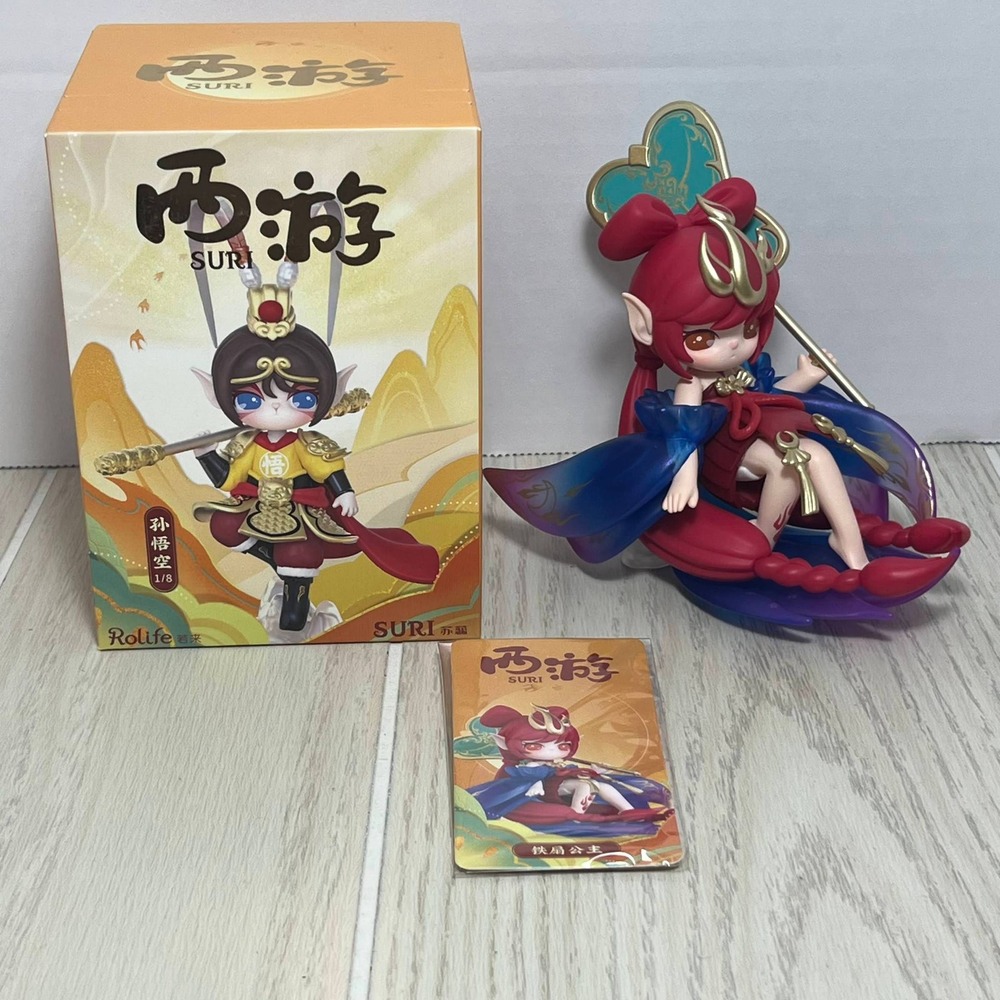 Rolife Suri Journey to the West Series Princess Iron Fan Figure Red Blue Anime B